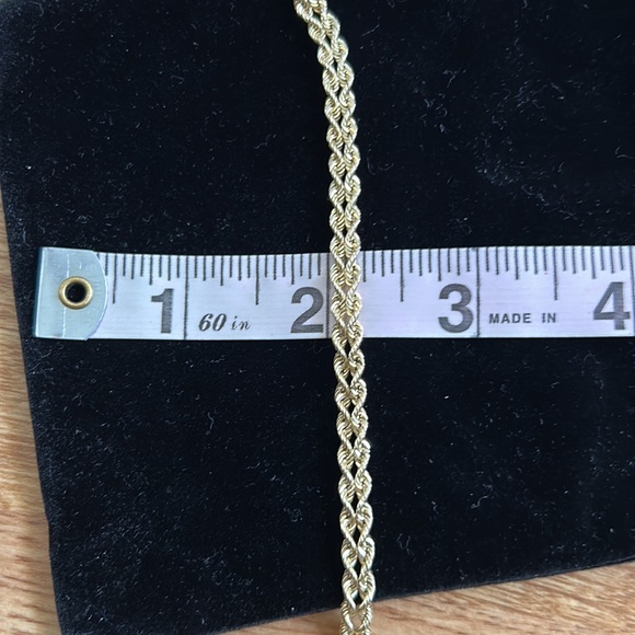 14K gold bracelet, double row twisted rope - Picture 7 of 9